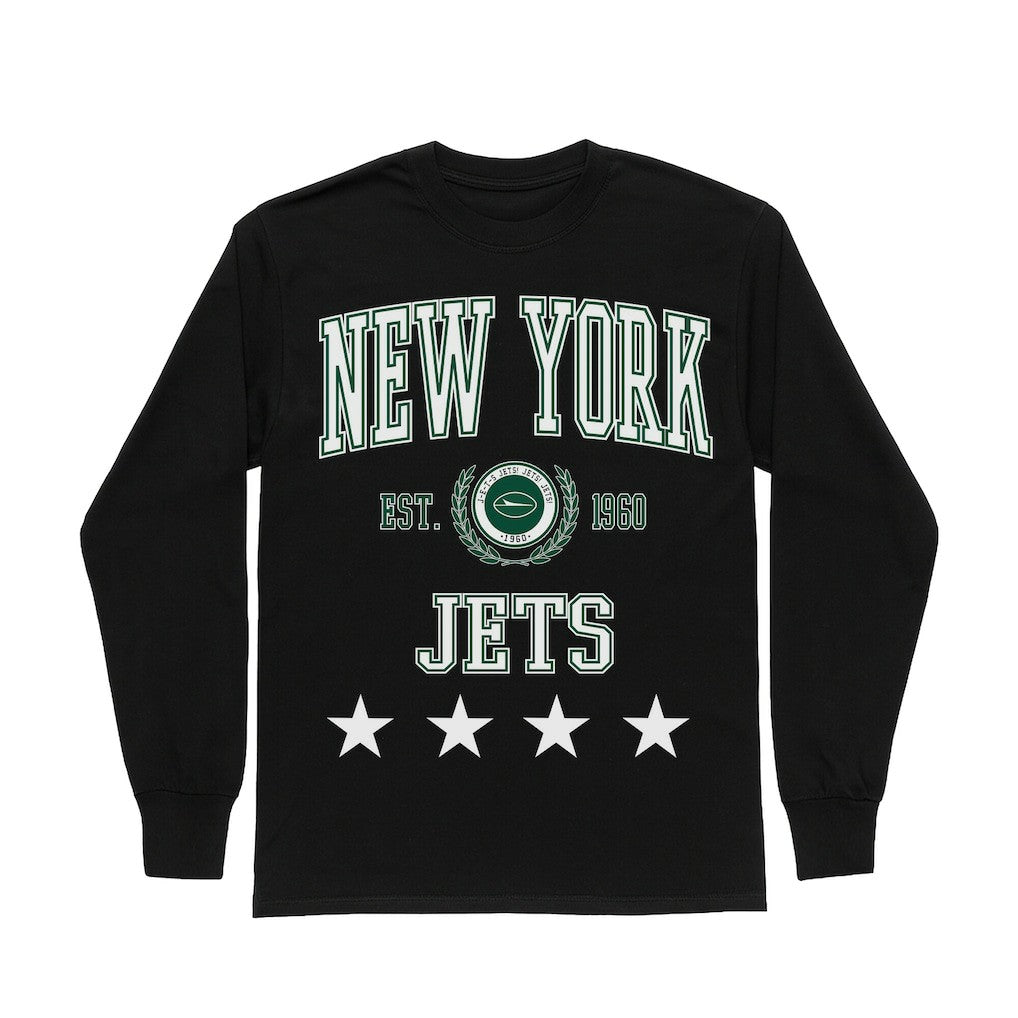 Gameday Couture Women's Oversized Everyday Star Long Sleeve T-Shirt - New York Jets T-shirts