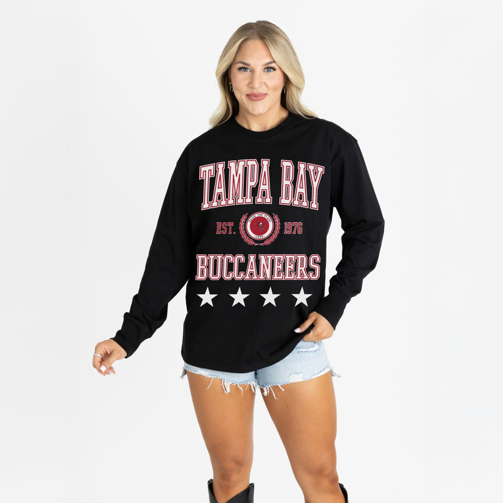 Gameday Couture Women's Oversized Everyday Star Long Sleeve T-Shirt - Tampa Bay Buccaneers T-shirts