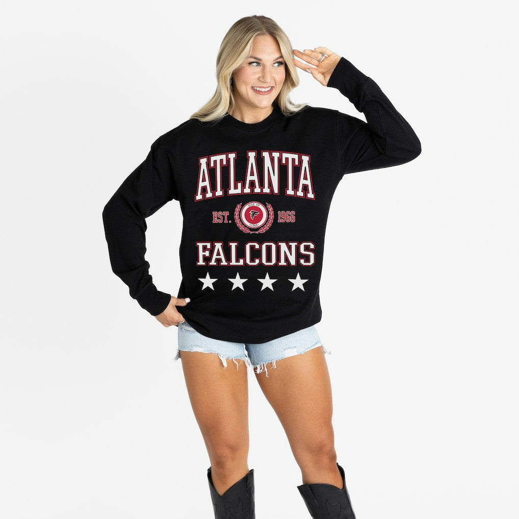 Gameday Couture Women's Oversized Everyday Star Long Sleeve T-Shirt - Atlanta Falcons T-shirts