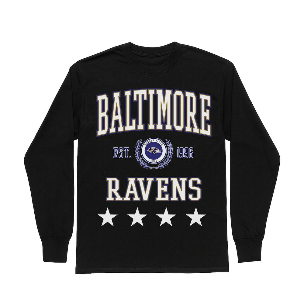 Gameday Couture Women's Oversized Everyday Star Long Sleeve T-Shirt - Baltimore Ravens T-shirts