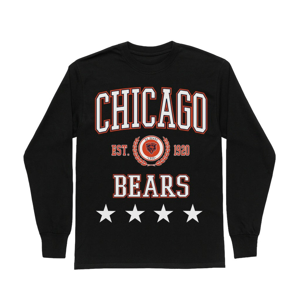 Gameday Couture Women's Oversized Everyday Star Long Sleeve T-Shirt - Chicago Bears T-shirts