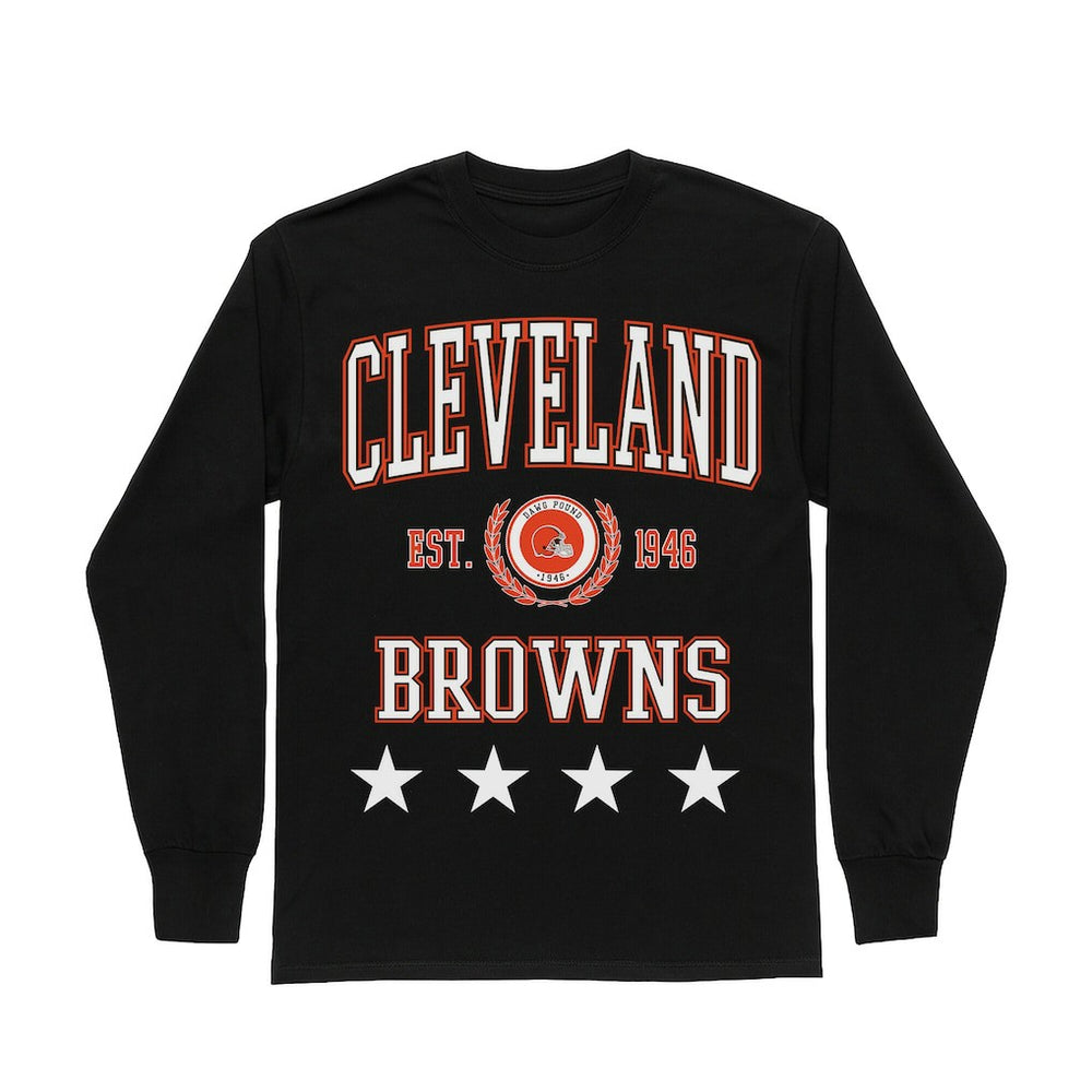 Gameday Couture Women's Oversized Everyday Star Long Sleeve T-Shirt - Cleveland Browns T-shirts