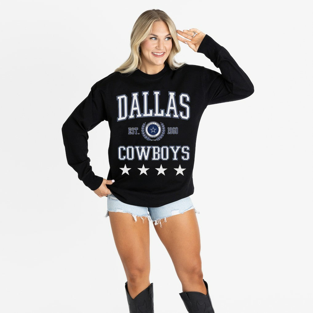 Gameday Couture Women's Oversized Everyday Star Long Sleeve T-Shirt - Dallas Cowboys T-shirts