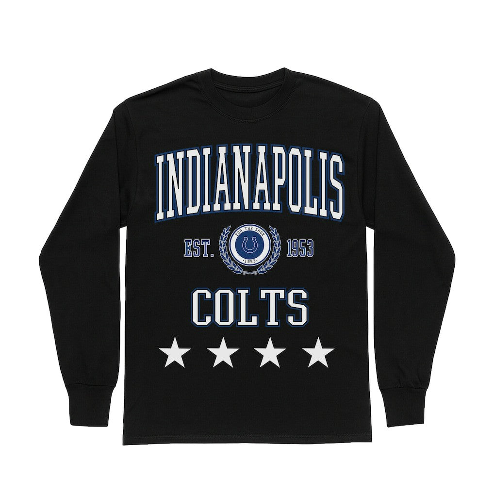 Gameday Couture Women's Oversized Everyday Star Long Sleeve T-Shirt - Indianapolis Colts T-shirts
