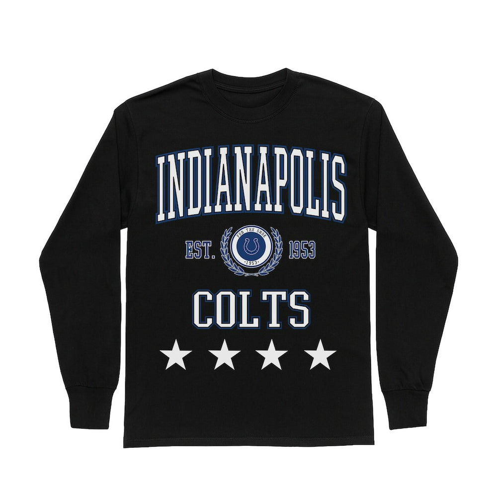 Gameday Couture Women's Oversized Everyday Star Long Sleeve T-Shirt - Indianapolis Colts T-shirts