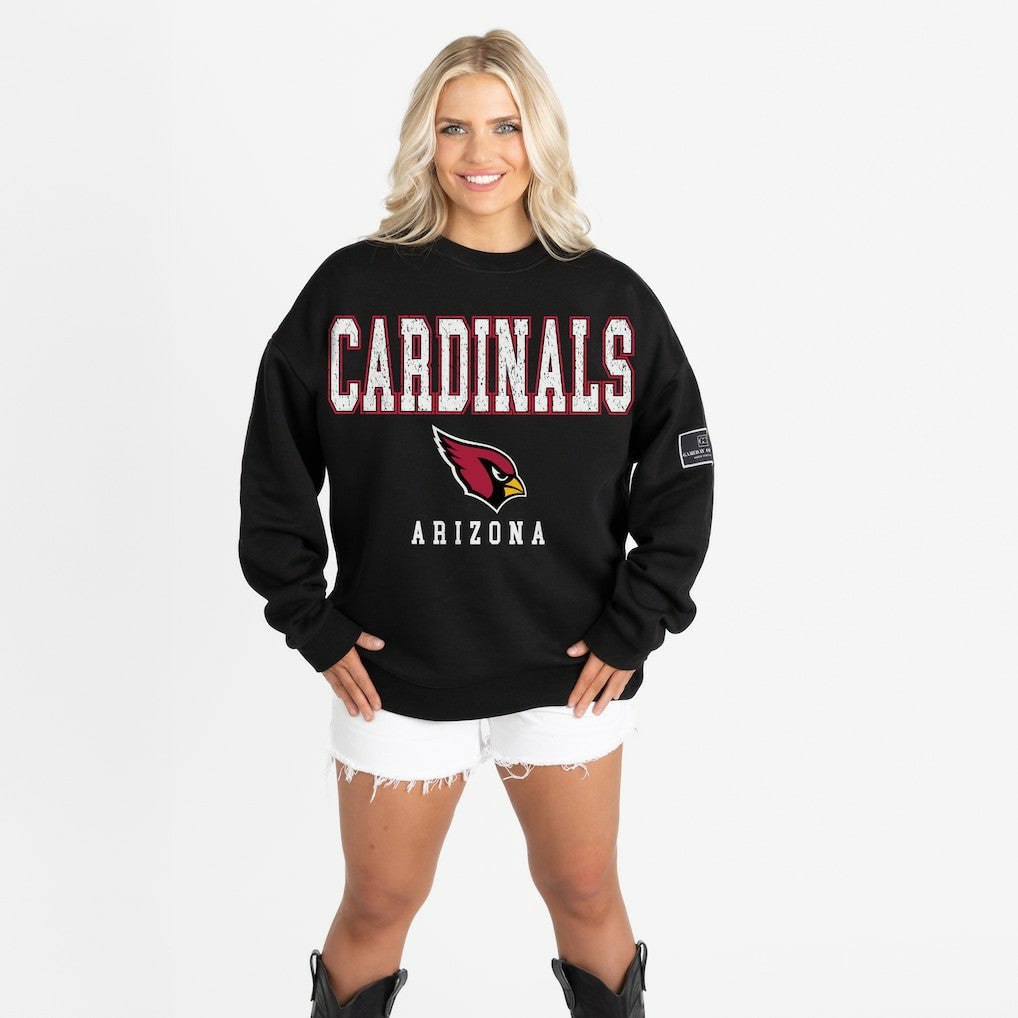 Gameday Couture Women's Oversized Level Up Black Label Premium Fleece Sweatshirt - Arizona Cardinals Sweatshirts
