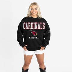 Gameday Couture Women's Oversized Level Up Black Label Premium Fleece Sweatshirt - Arizona Cardinals Sweatshirts