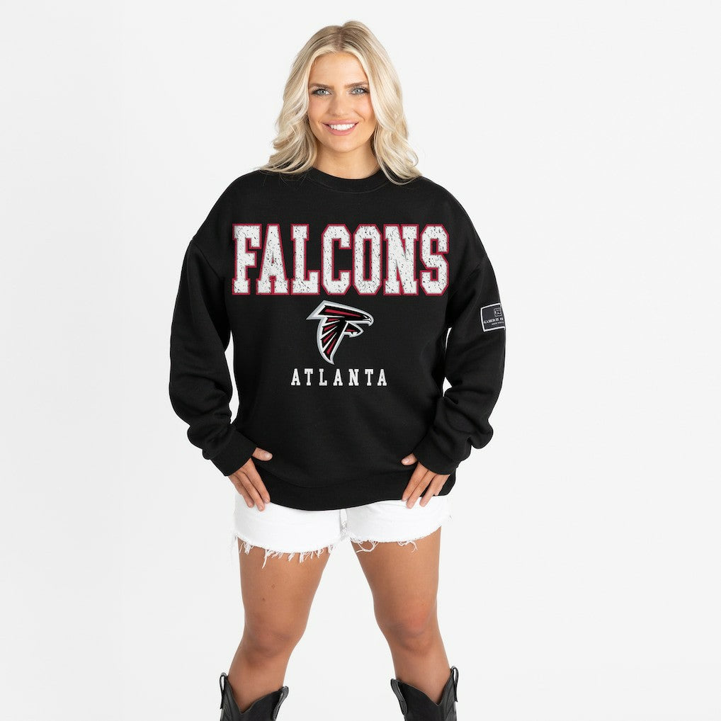 Gameday Couture Women's Oversized Level Up Black Label Premium Fleece Sweatshirt - Atlanta Falcons Sweatshirts