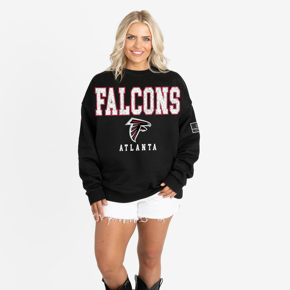 Gameday Couture Women's Oversized Level Up Black Label Premium Fleece Sweatshirt - Atlanta Falcons Sweatshirts