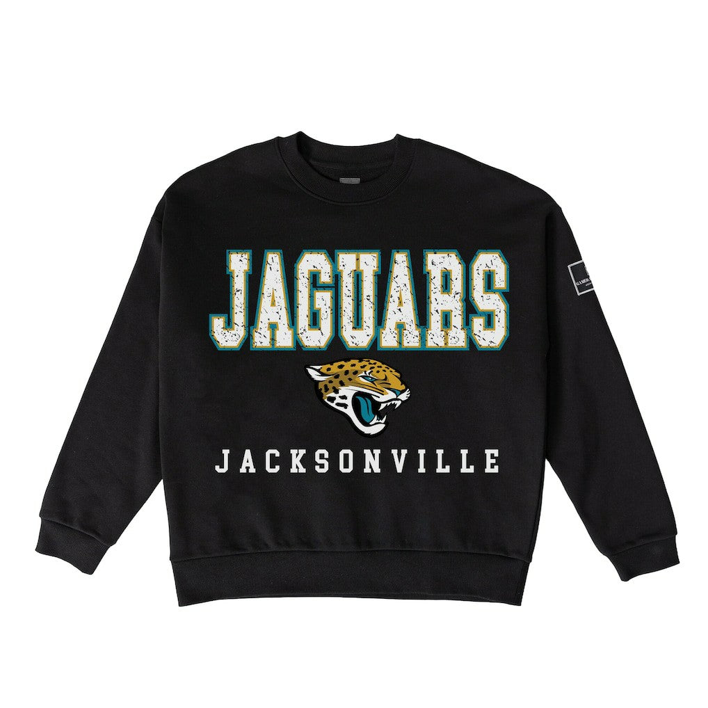 Gameday Couture Women's Oversized Level Up Black Label Premium Fleece Sweatshirt - Jacksonville Jaguars Sweatshirts