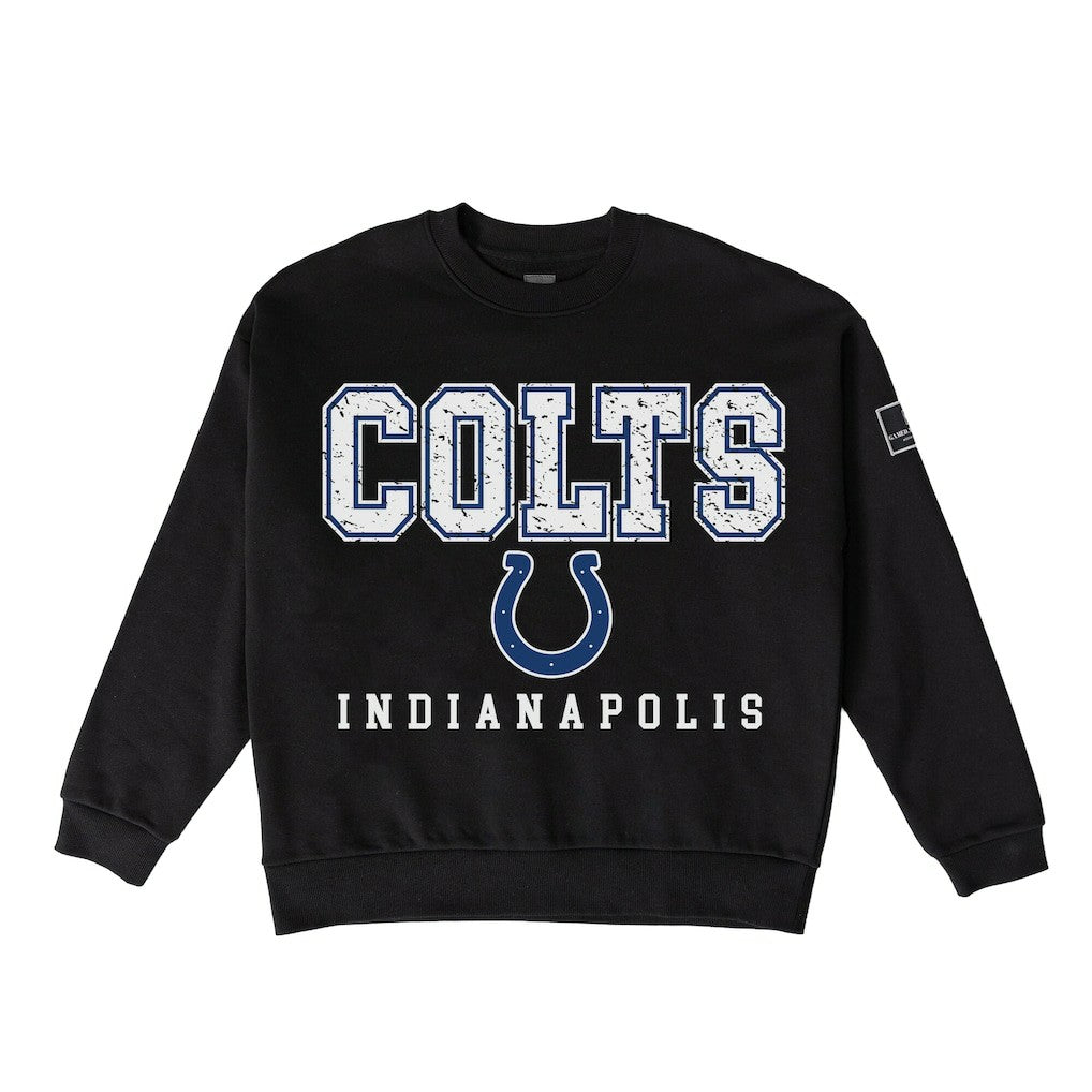 Gameday Couture Women's Oversized Level Up Black Label Premium Fleece Sweatshirt - Indianapolis Colts Sweatshirts