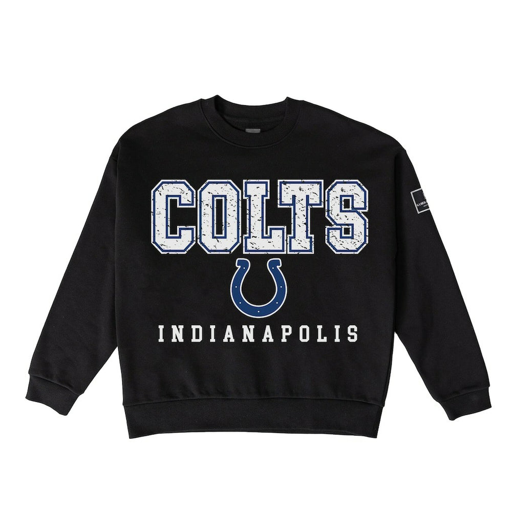 Gameday Couture Women's Oversized Level Up Black Label Premium Fleece Sweatshirt - Indianapolis Colts Sweatshirts