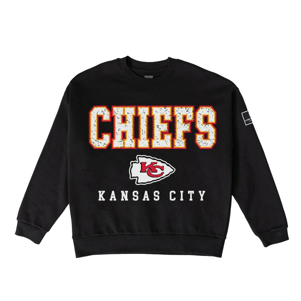 Gameday Couture Women's Oversized Level Up Black Label Premium Fleece Sweatshirt - Kansas City Chiefs Sweatshirts