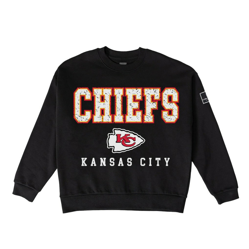 Gameday Couture Women's Oversized Level Up Black Label Premium Fleece Sweatshirt - Kansas City Chiefs Sweatshirts