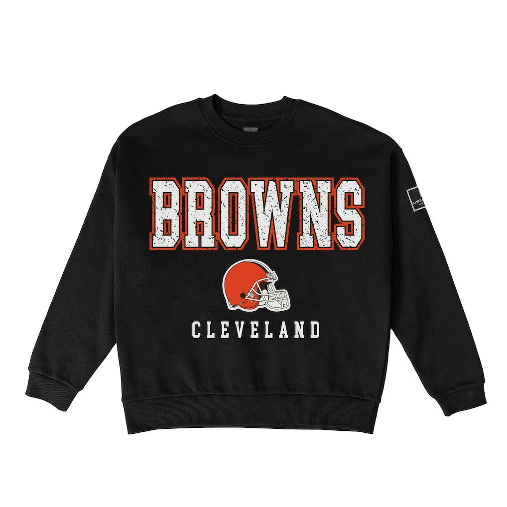 Gameday Couture Women's Oversized Level Up Black Label Premium Fleece Sweatshirt - Cleveland Browns Sweatshirts
