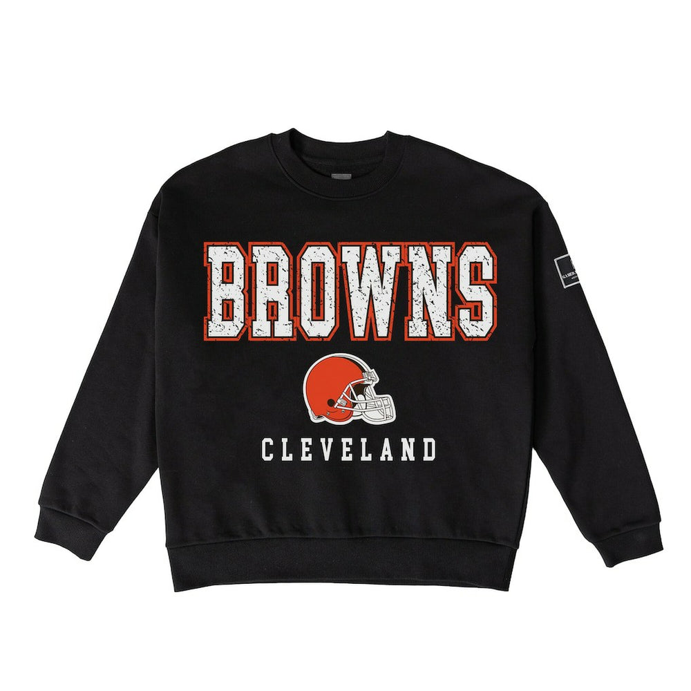 Gameday Couture Women's Oversized Level Up Black Label Premium Fleece Sweatshirt - Cleveland Browns Sweatshirts