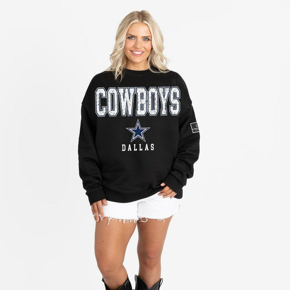 Gameday Couture Women's Oversized Level Up Black Label Premium Fleece Sweatshirt - Dallas Cowboys Sweatshirts