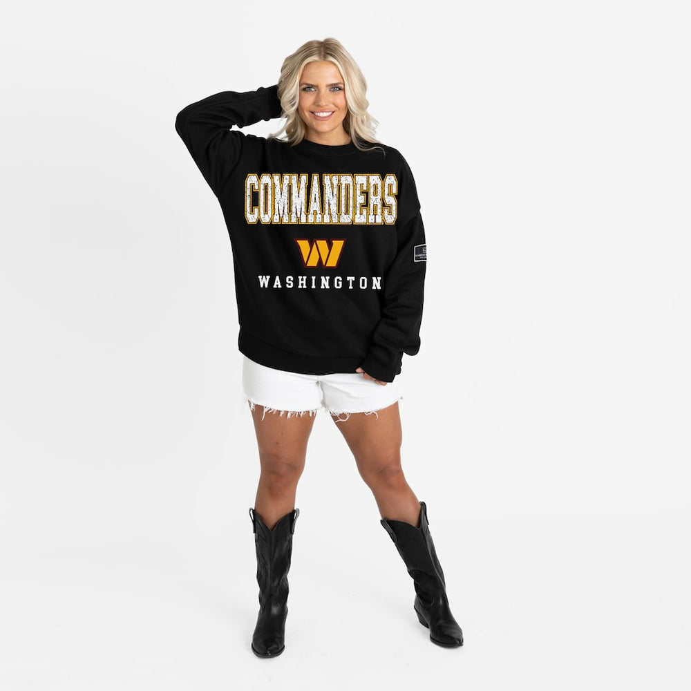 Gameday Couture Women's Oversized Level Up Black Label Premium Fleece Sweatshirt - Washington Commanders Sweatshirts