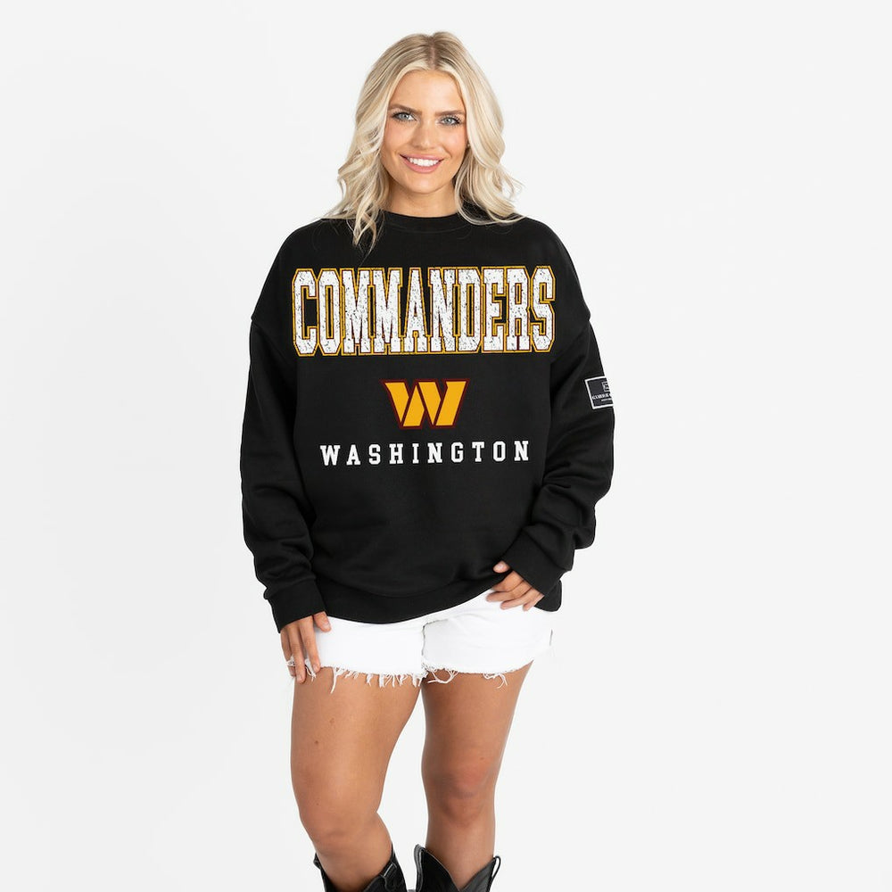 Gameday Couture Women's Oversized Level Up Black Label Premium Fleece Sweatshirt - Washington Commanders Sweatshirts