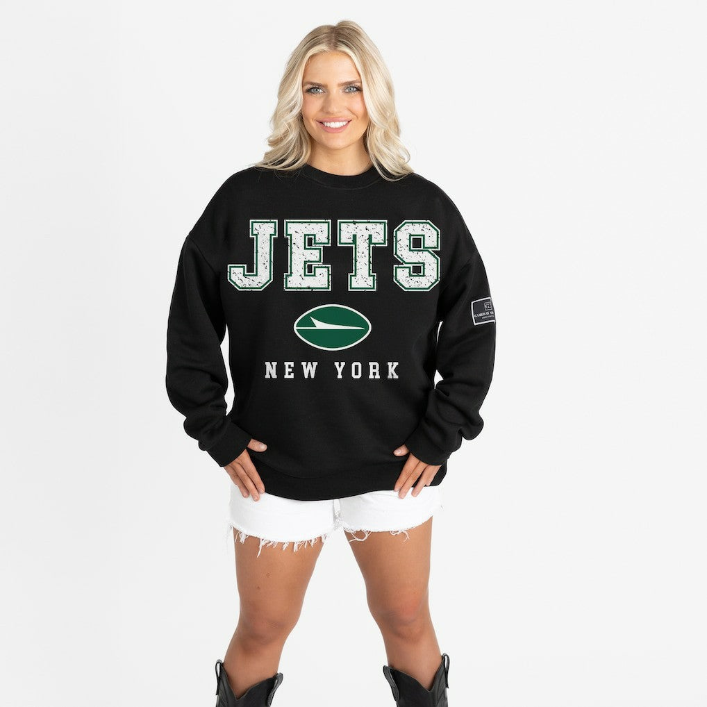 Gameday Couture Women's Oversized Level Up Black Label Premium Fleece Sweatshirt - New York Jets Sweatshirts