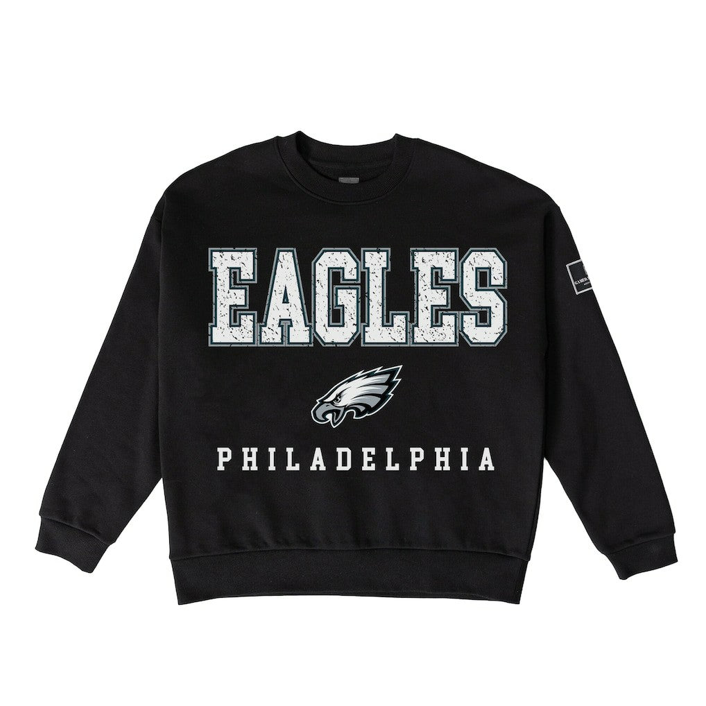 Gameday Couture Women's Oversized Level Up Black Label Premium Fleece Sweatshirt - Philadelphia Eagles Sweatshirts