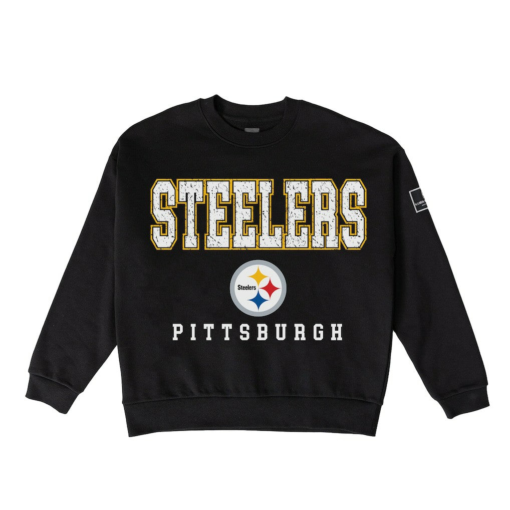 Gameday Couture Women's Oversized Level Up Black Label Premium Fleece Sweatshirt - Pittsburgh Steelers Sweatshirts