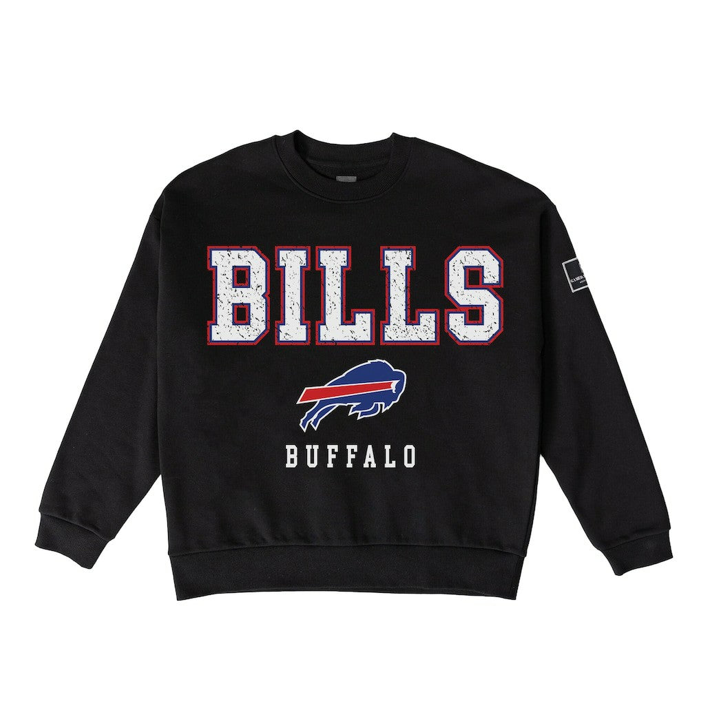 Gameday Couture Women's Oversized Level Up Black Label Premium Fleece Sweatshirt - Buffalo Bills Sweatshirts