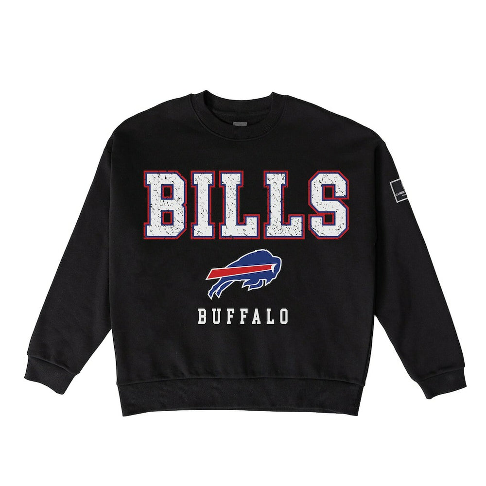 Gameday Couture Women's Oversized Level Up Black Label Premium Fleece Sweatshirt - Buffalo Bills Sweatshirts