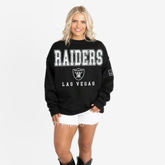 Gameday Couture Women's Oversized Level Up Black Label Premium Fleece Sweatshirt - Las Vegas Raiders Sweatshirts