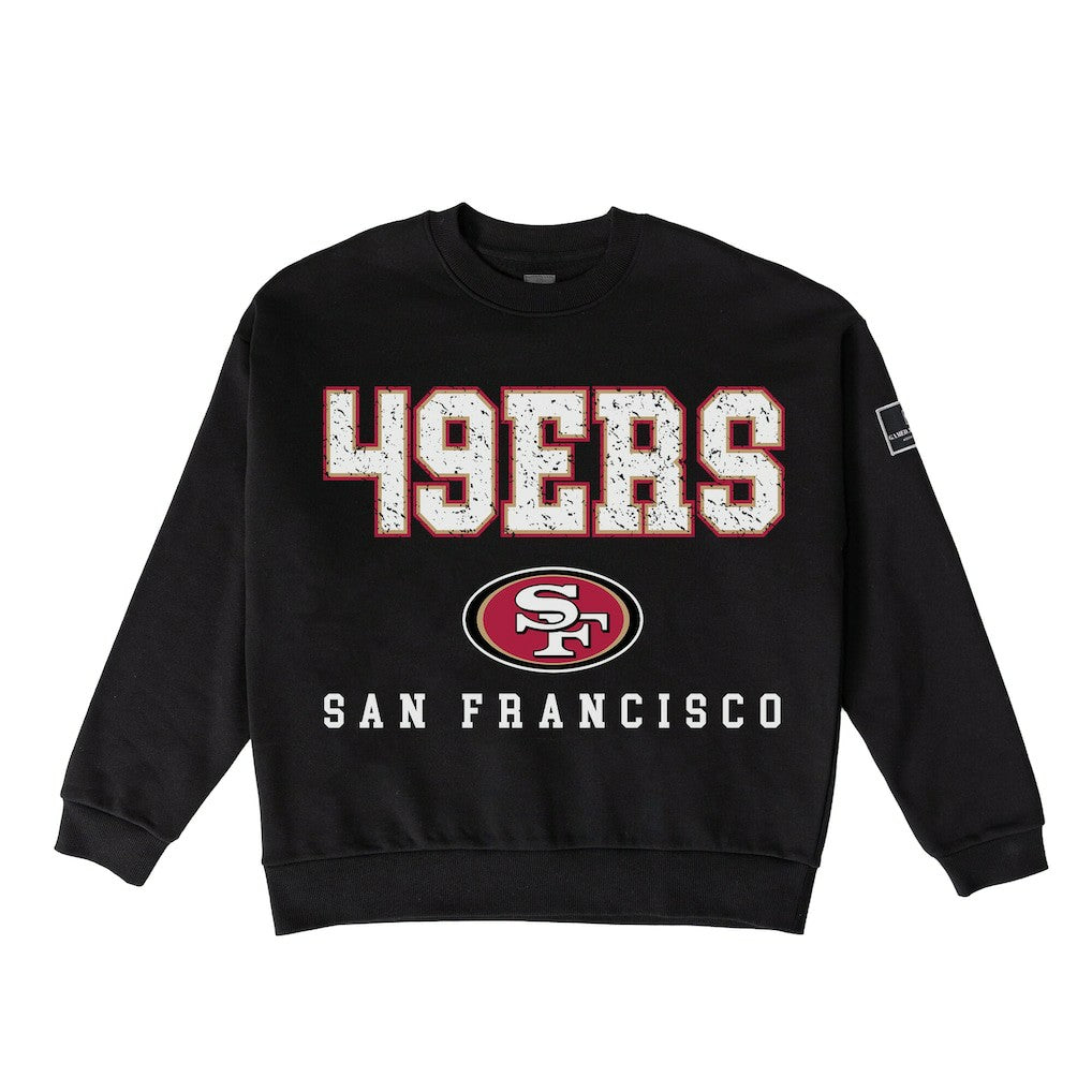 Gameday Couture Women's Oversized Level Up Black Label Premium Fleece Sweatshirt - San Francisco 49ers Sweatshirts