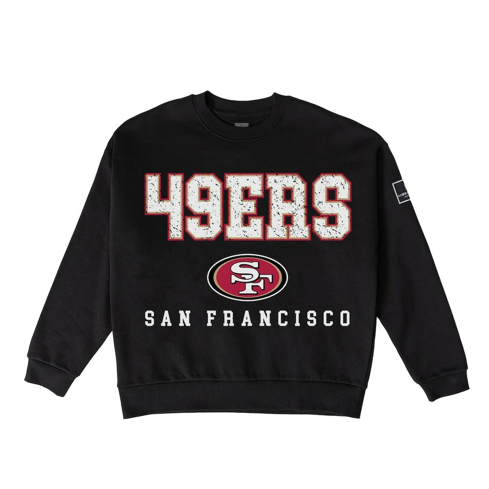 Gameday Couture Women's Oversized Level Up Black Label Premium Fleece Sweatshirt - San Francisco 49ers Sweatshirts