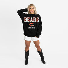 Gameday Couture Women's Oversized Level Up Black Label Premium Fleece Sweatshirt - Chicago Bears Sweatshirts