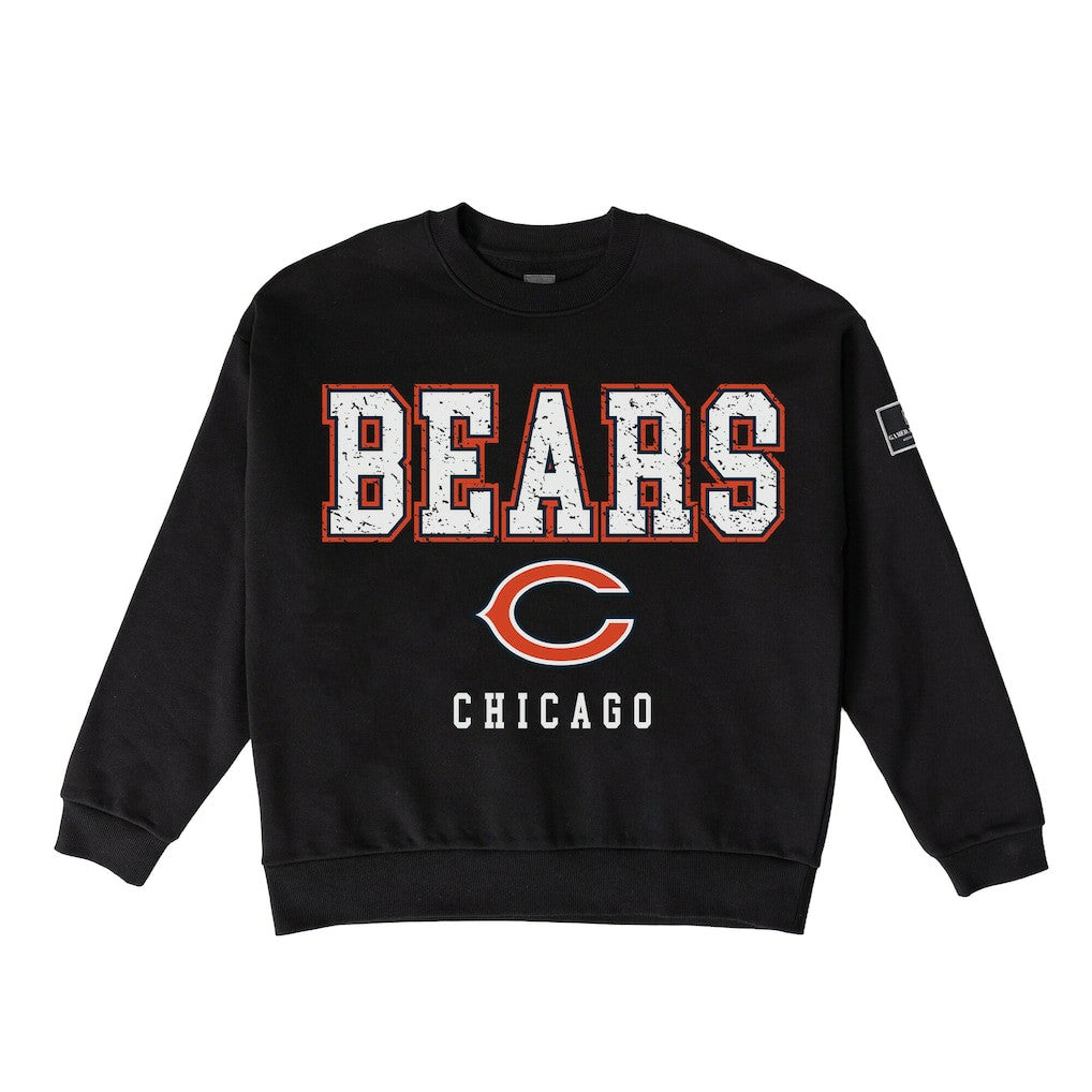 Gameday Couture Women's Oversized Level Up Black Label Premium Fleece Sweatshirt - Chicago Bears Sweatshirts
