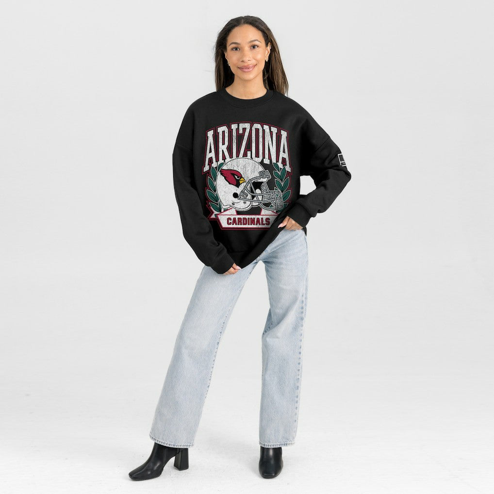 Gameday Couture Women's Oversized Victory Lane Black Label Premium Fleece Sweatshirt - Arizona Cardinals Sweatshirts