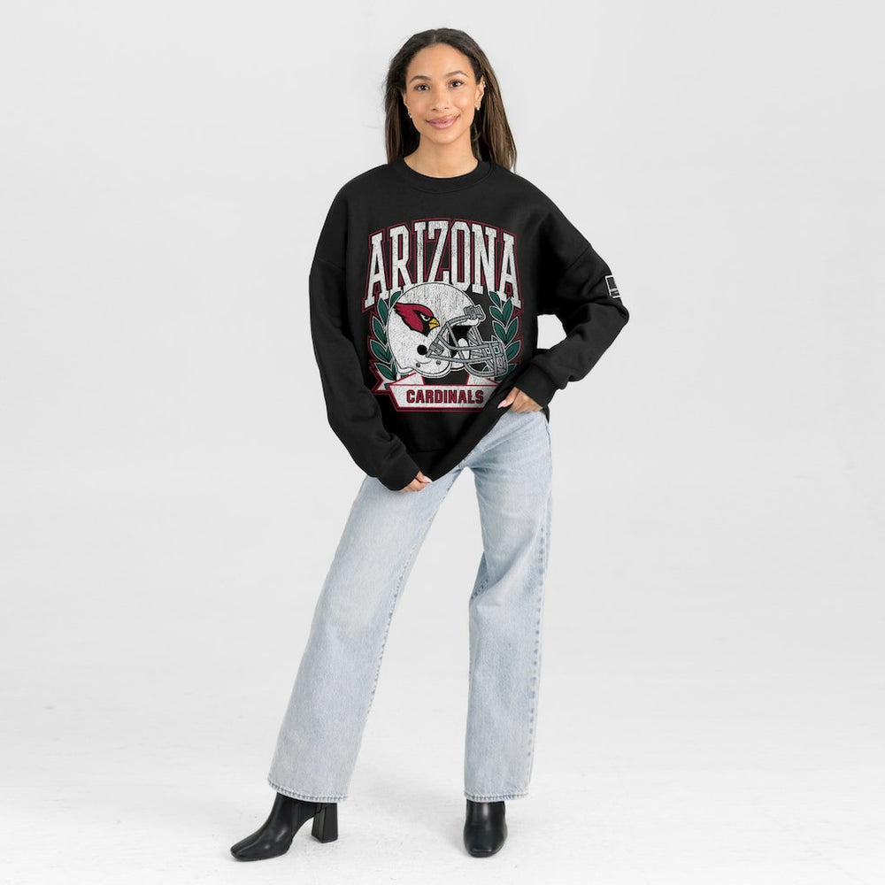 Gameday Couture Women's Oversized Victory Lane Black Label Premium Fleece Sweatshirt - Arizona Cardinals Sweatshirts