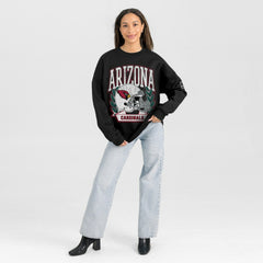 Gameday Couture Women's Oversized Victory Lane Black Label Premium Fleece Sweatshirt - Arizona Cardinals Sweatshirts