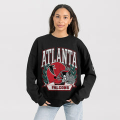 Gameday Couture Women's Oversized Victory Lane Black Label Premium Fleece Sweatshirt - Atlanta Falcons Sweatshirts