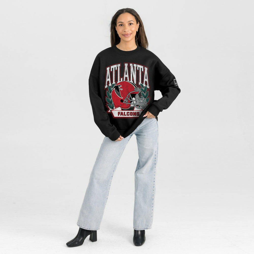 Gameday Couture Women's Oversized Victory Lane Black Label Premium Fleece Sweatshirt - Atlanta Falcons Sweatshirts