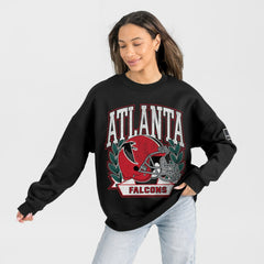 Gameday Couture Women's Oversized Victory Lane Black Label Premium Fleece Sweatshirt - Atlanta Falcons Sweatshirts