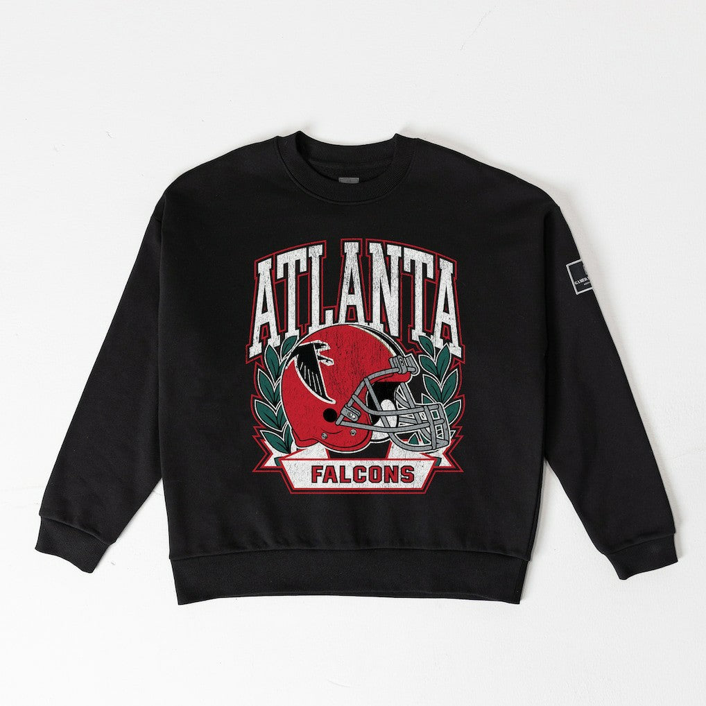Gameday Couture Women's Oversized Victory Lane Black Label Premium Fleece Sweatshirt - Atlanta Falcons Sweatshirts