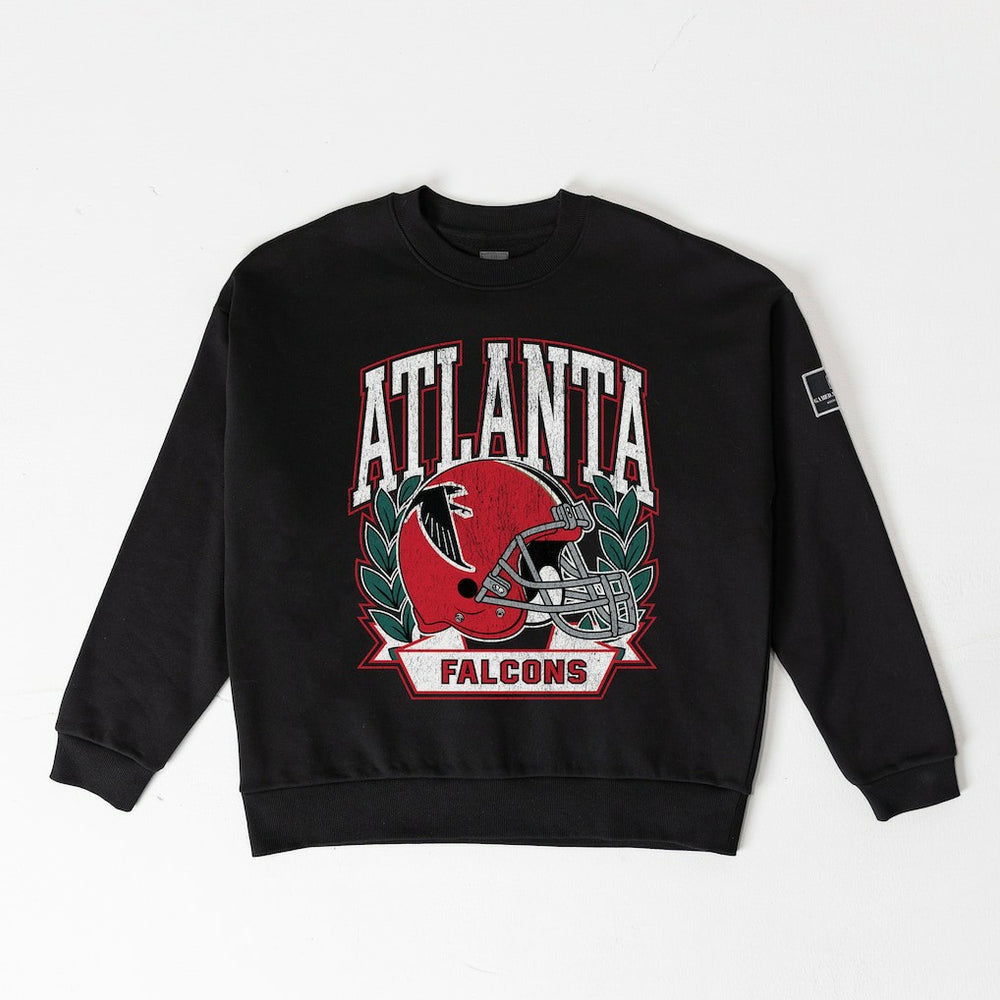 Gameday Couture Women's Oversized Victory Lane Black Label Premium Fleece Sweatshirt - Atlanta Falcons Sweatshirts