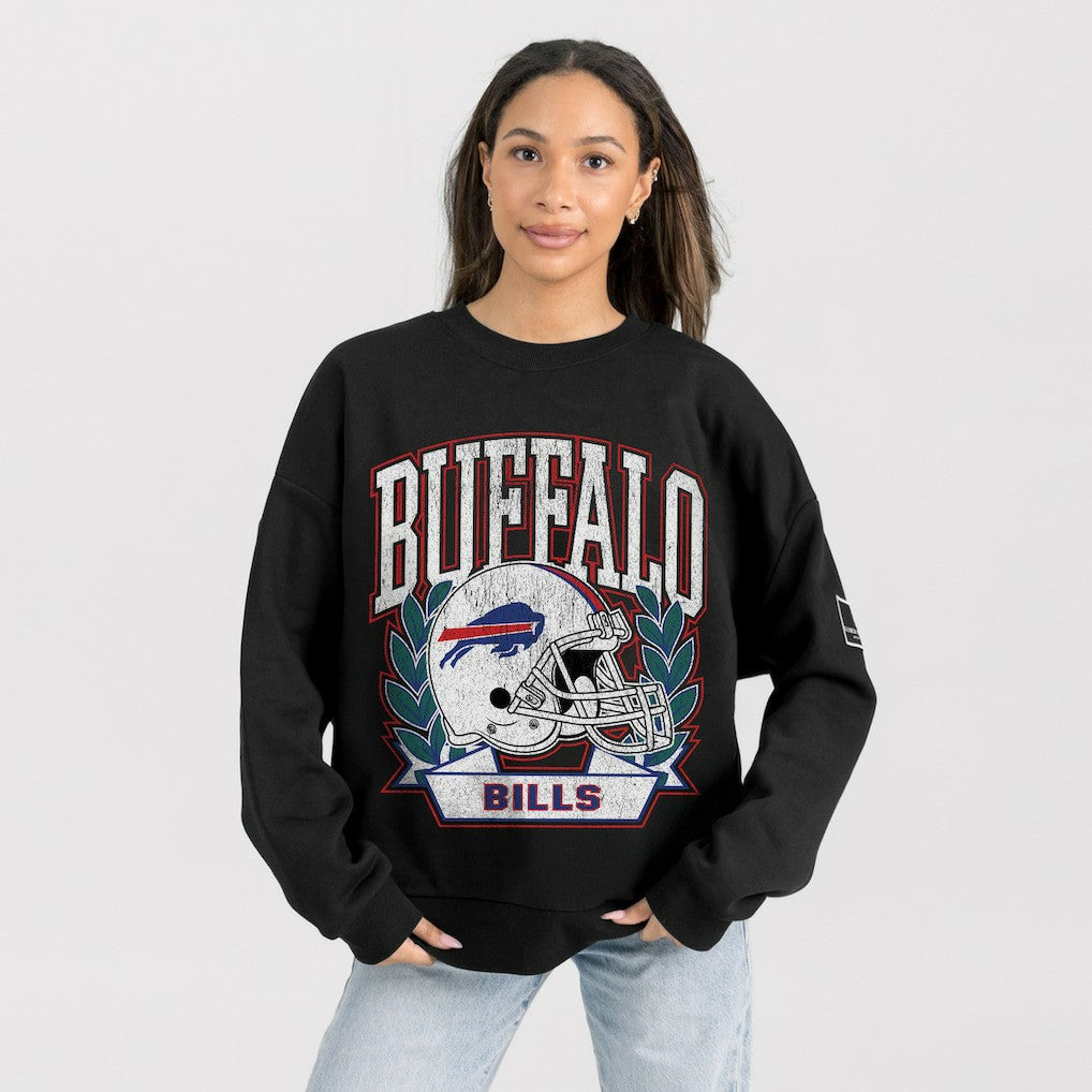 Gameday Couture Women's Oversized Victory Lane Black Label Premium Fleece Sweatshirt - Buffalo Bills Sweatshirts