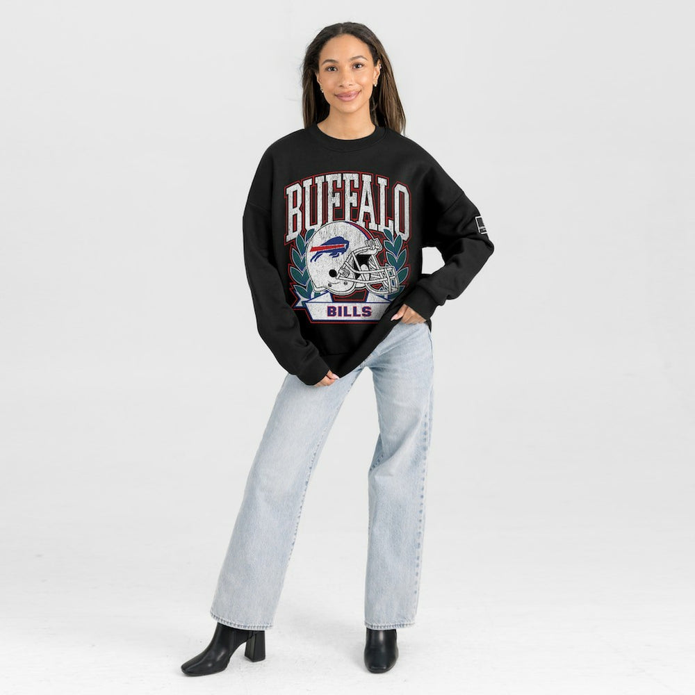 Gameday Couture Women's Oversized Victory Lane Black Label Premium Fleece Sweatshirt - Buffalo Bills Sweatshirts