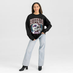 Gameday Couture Women's Oversized Victory Lane Black Label Premium Fleece Sweatshirt - Buffalo Bills Sweatshirts