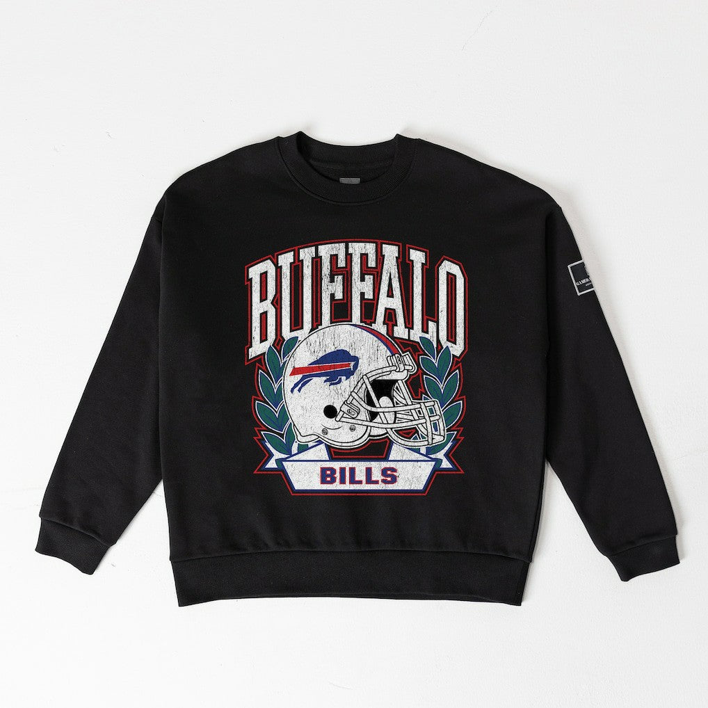 Gameday Couture Women's Oversized Victory Lane Black Label Premium Fleece Sweatshirt - Buffalo Bills Sweatshirts