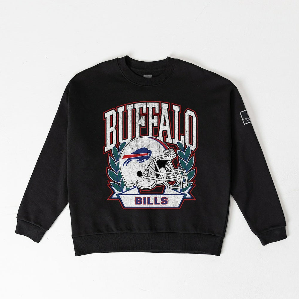 Gameday Couture Women's Oversized Victory Lane Black Label Premium Fleece Sweatshirt - Buffalo Bills Sweatshirts