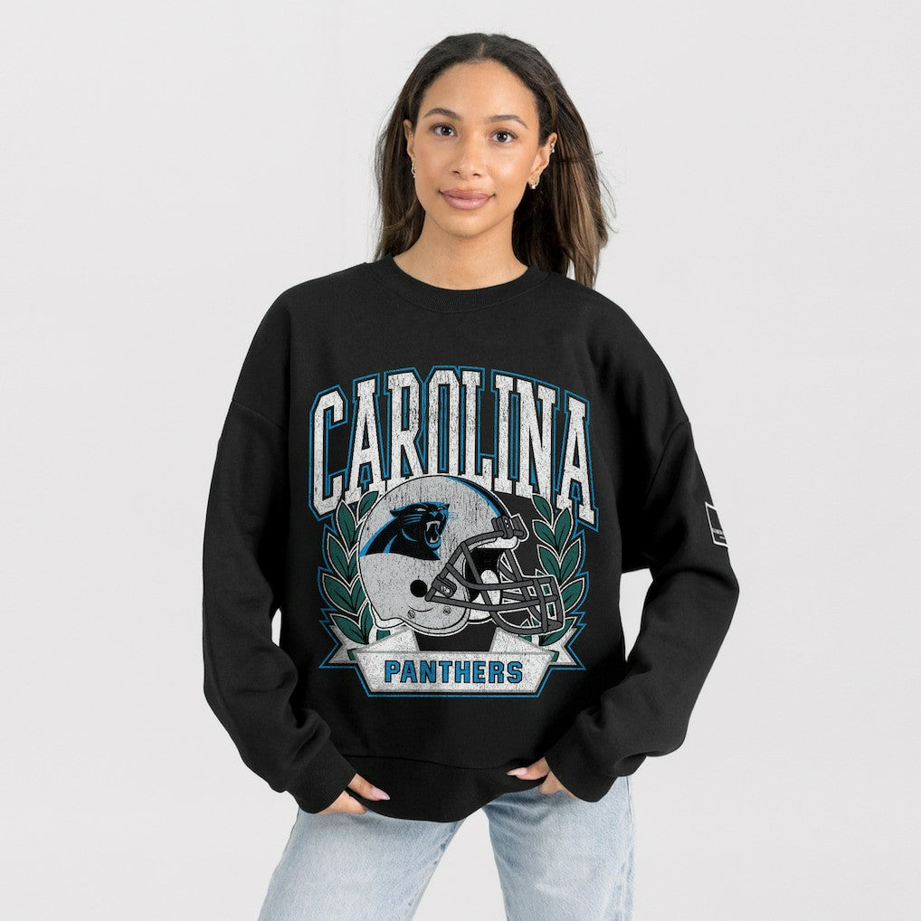 Gameday Couture Women's Oversized Victory Lane Black Label Premium Fleece Sweatshirt - Carolina Panthers Sweatshirts