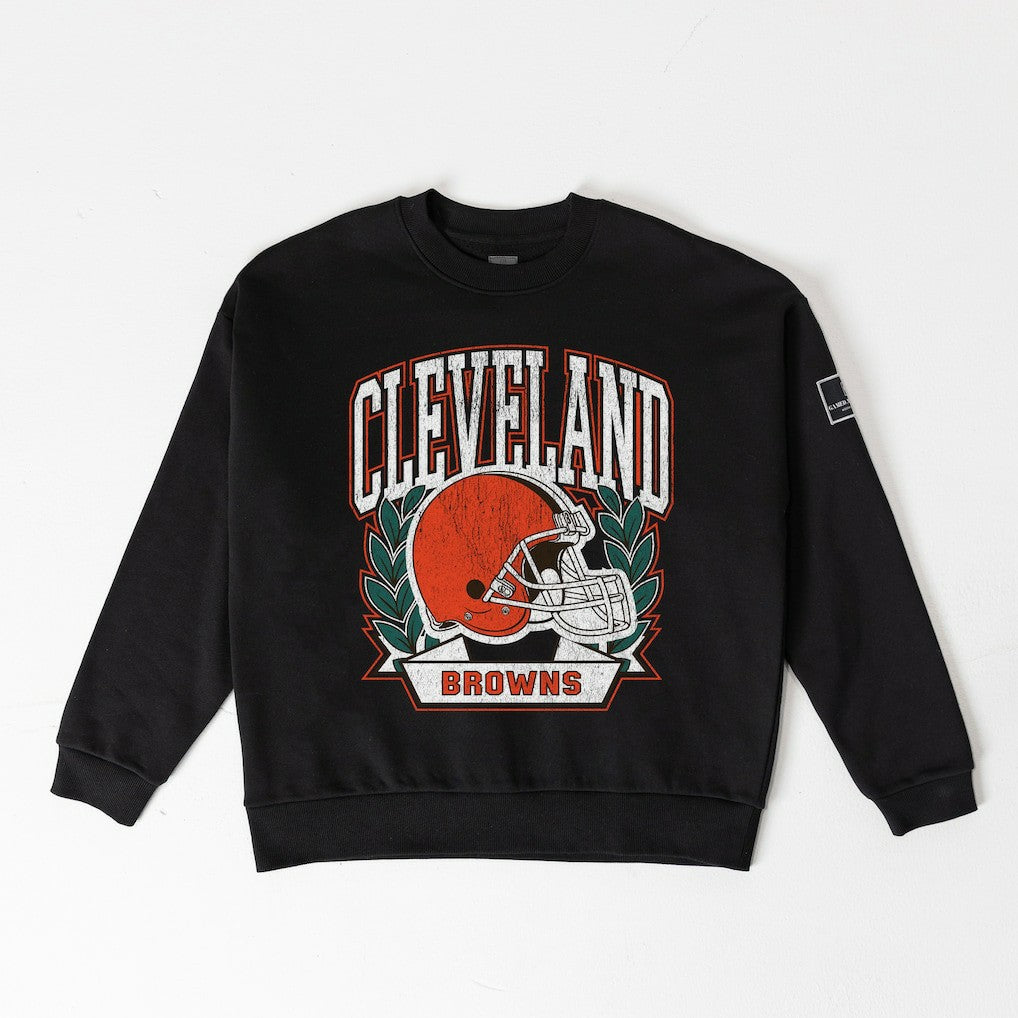 Gameday Couture Women's Oversized Victory Lane Black Label Premium Fleece Sweatshirt - Cleveland Browns Sweatshirts