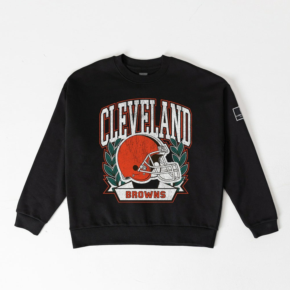 Gameday Couture Women's Oversized Victory Lane Black Label Premium Fleece Sweatshirt - Cleveland Browns Sweatshirts