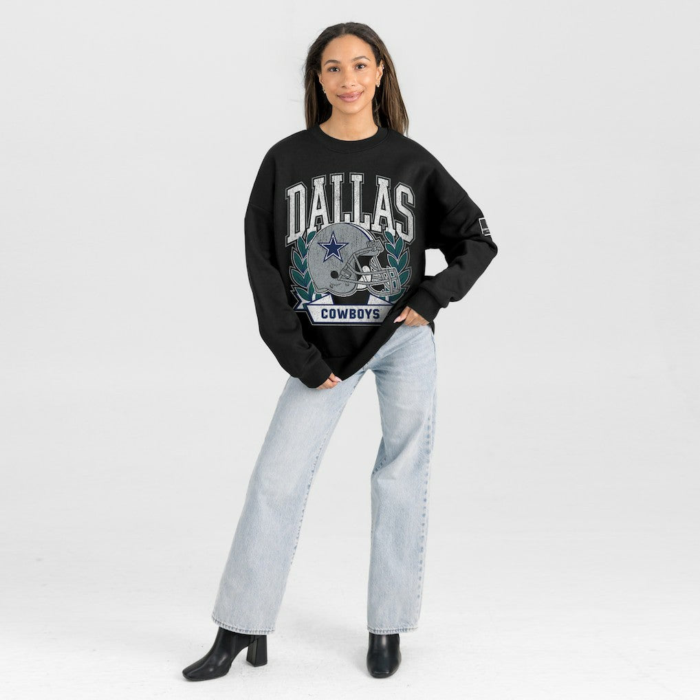 Gameday Couture Women's Oversized Victory Lane Black Label Premium Fleece Sweatshirt - Dallas Cowboys Sweatshirts
